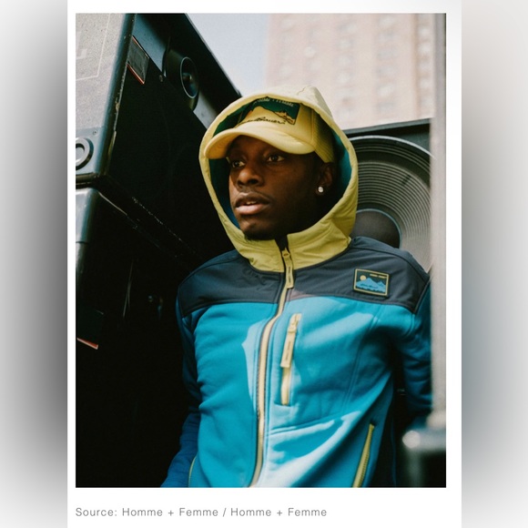 NEW Men’s Eddie Bauer x Homme Femme Collab Fleece Outback Blue Hoodie Jacket NWT - Picture 14 of 14